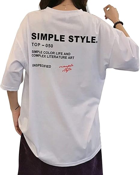 Amazon Co Jp G Toppusu Tシャツ バックプリント ロング丈 カットソー 楽 5分袖 夏レディース S 2xl Color White Size M ホーム キッチン