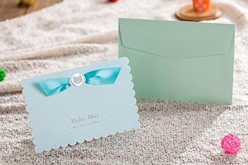 Floratek 30 PCS Baby Shower Invitations Baby Girl Birthday Invite Cards Blank Invitations with Envelop Baby Shower Favors Collections for Guest Baby Shower Decorations and Supplies (Blue-Baby Boy)