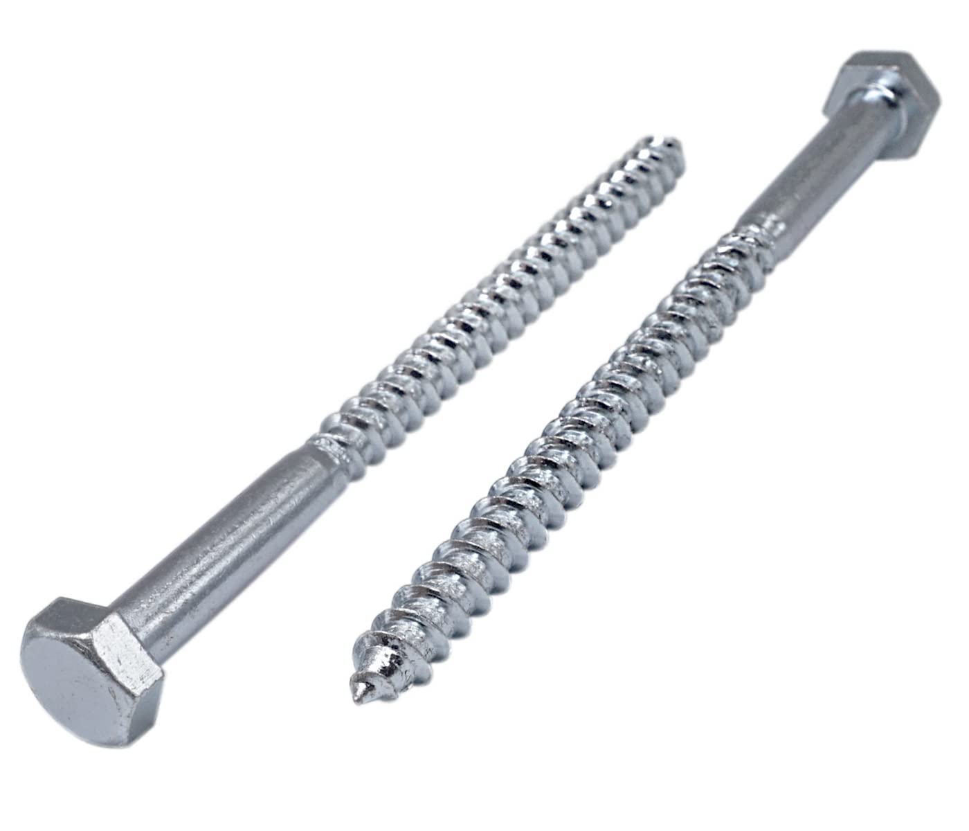 (Pack of 10 pcs) DIN 571 Zinc Plated Steel Hexagon Wood Screws M8 x 140 mm, Hex Screw, Lag Bolts, Hex Head, Coach Screws (10, M8 x 140 mm)