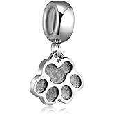 Dog Paw Charm 925 Sterling Silver Pet Pendant Animal Bead for Pandora Charms Bracelet Gift for Anniversary Birthday Christmas Day