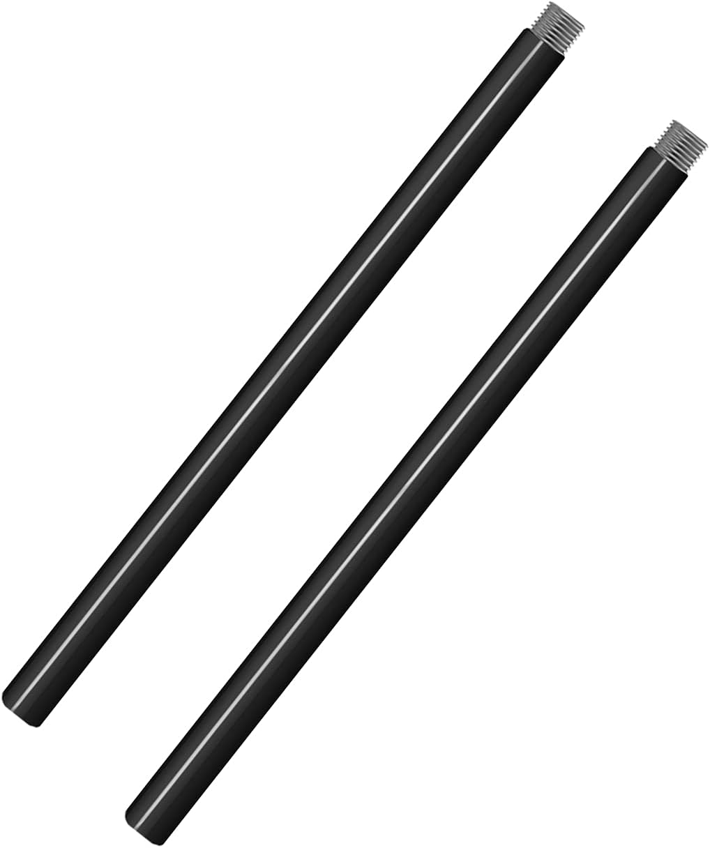 Outdoor Shepherd's Hooks - Garbuildman Adjustable Extension Pole Tube Bar for Outdoor Shepherds Hook, 2 pcs, Shiny Black