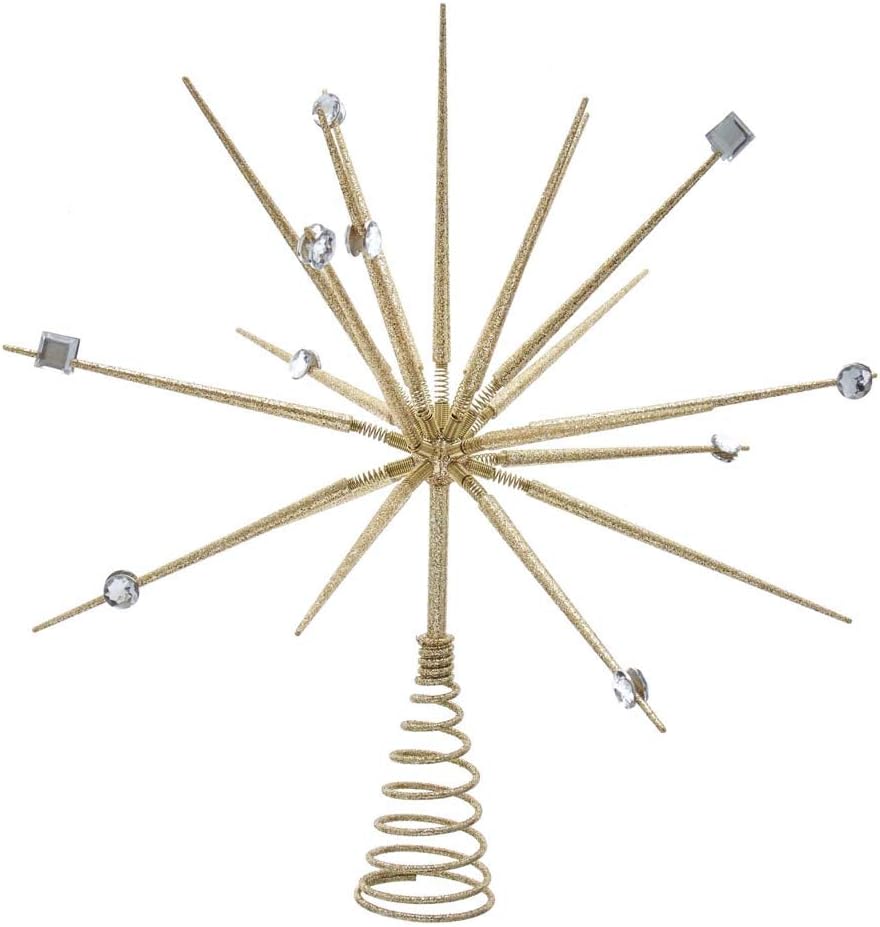 Tree Toppers - Kurt S. Adler 14.8-Inch Gold Starburst Throng Treetop Tree Topper, Multi