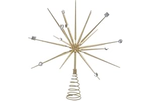 Kurt S. Adler 14.8-Inch Gold Starburst Throng Treetop Tree Topper, Multi