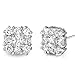 GULICX white gold Tone White Cubic Zirconia Rhinestone Vogue Square Stud Earrings