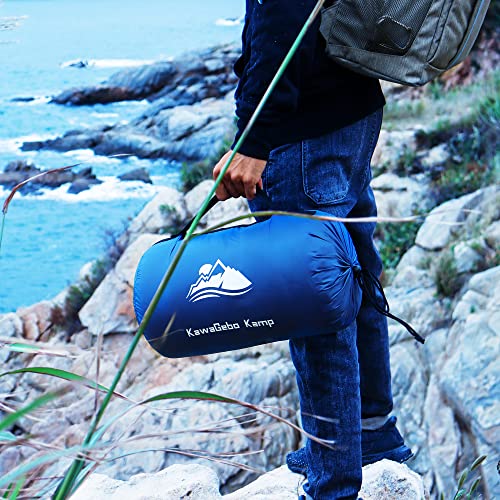 Kawagebo Kamp Sherpa Fleece Camping Blanket, Combined 2 IN 1 Ultra Soft