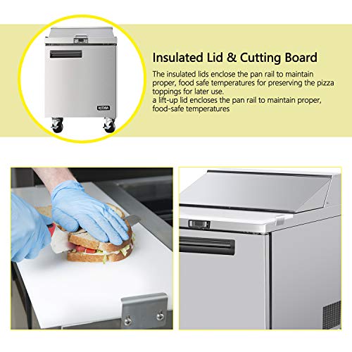 image for 28 Inches Single Door Mega Top Sandwich Prep Table Refrigerator - KITM