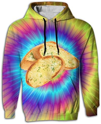 MENSCH Unisex Garlic Bread 3D Printed Long Sleeve Hooded Sweatshirt Drawstring Hoodie X-Large