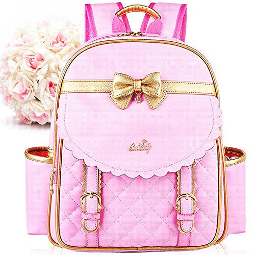 Gazigo Children Princess Waterproof PU Backpack for Elementary School Girls
