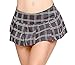 Lziizl Women Role Play Schoolgirl Skirt Lingerie Mini Plaid Pleated Skirt Dress Grey S