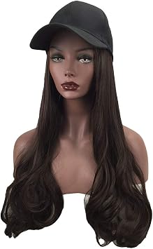 Amazon Com Women Cap Wig 26 Inch Baseball Hat Long Curly Wig