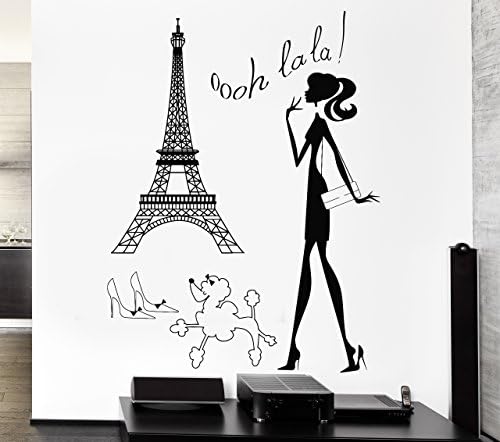 Wall Sticker Vinyl Decal Paris France Europe Sexy Girl Travels Eiffel Tower (ig1944) 22.5 in by 35 in