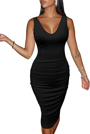 tight black midi dress