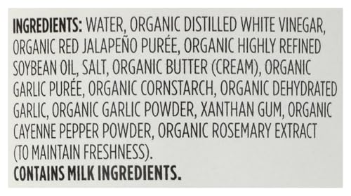 365 BY WHOLE FOODS MARKET ORGANIC GARLIC MILD BUFFALO WING SAUCE, 12.5 OZ