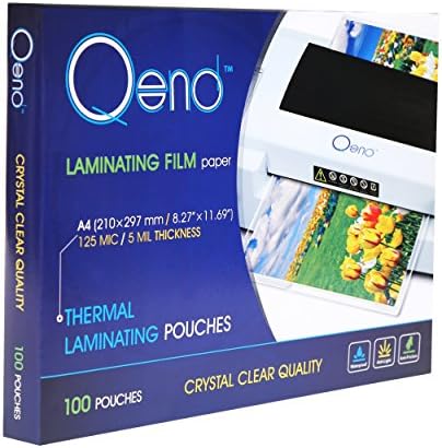  QEND Professional Thermal Laminating Pouches | Heavy Duty 8.6 x 11.9, 5 mil Thick – Crystal Clear Quality and Universal Size – Multipack Value 100 Sheets