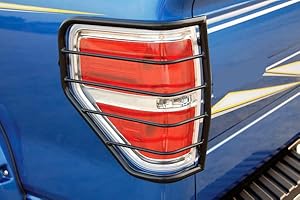 BLACK HORSE OFF ROAD Black Horse Tail Light Guards Black Compatible with 2009-2014 Ford F-150-7FDF1A