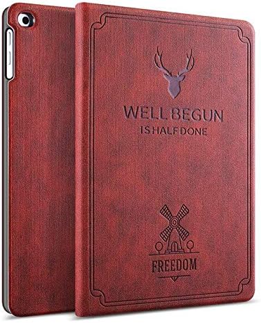 Cazcase Smart Deer Flip case Cover for Apple iPad Mini 4/ Mini 5 (7.9 inch) (Wine red)