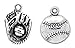 Baseball or Softball Charms - 70 Pieces (20 Glove and 50 Ball)