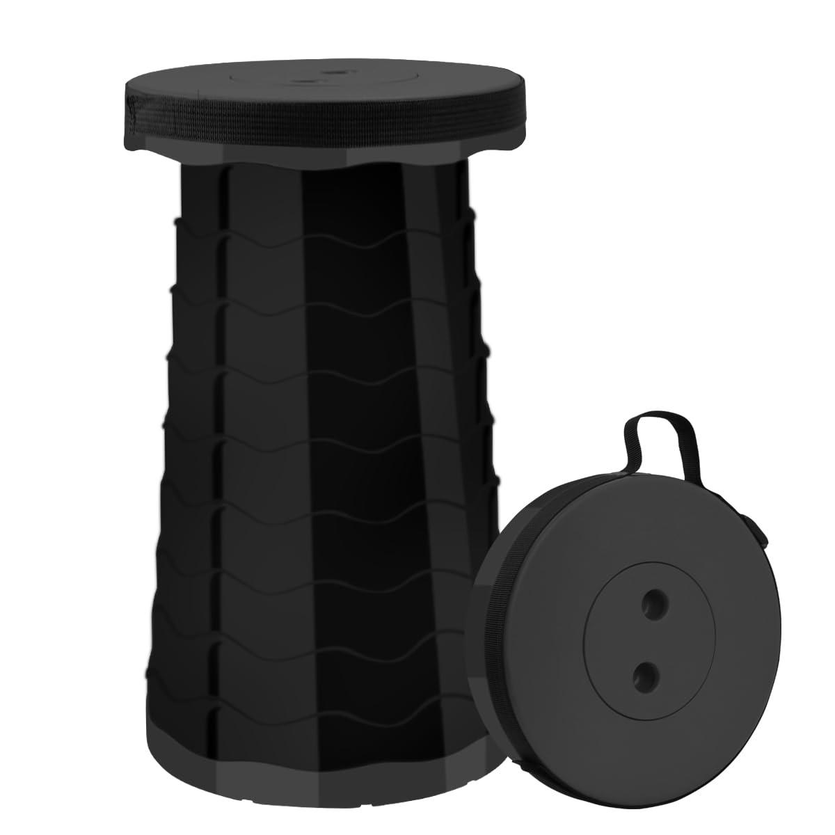 BomnKa Multi-functional Portable Folding Stool for Outdoor Activities, Adjustable Height Heavy-Duty Load Capacity up to 400 lb - Perfect for Camping, Fishing, Hiking, Gardening and Indoor Use