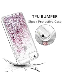 Caka - Carcasa para iPhone 6 6S, líquido flotante de lujo con purpurina brillante, carcasa de TPU para iPhone 6 6S (4,7 pulgadas), Rose gold