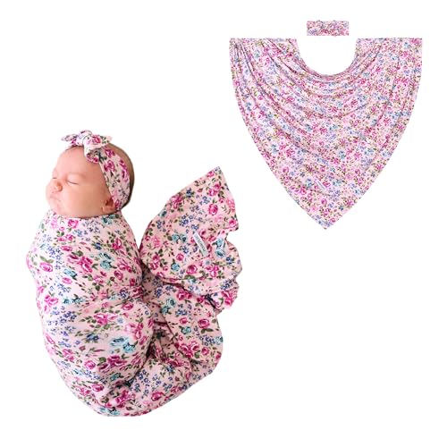 Posh Peanut Baby Swaddle and Headwrap Set