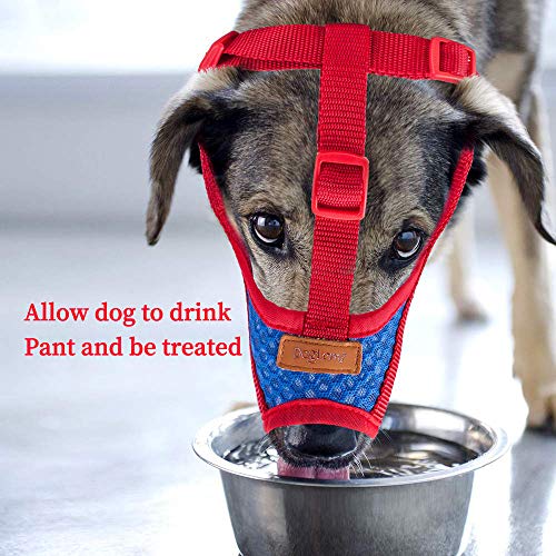HanDingSM Dog Muzzle,Anti-Biting Secure Fit Breathable Nylon Dog Muzzle Mouth Cover,Anti-Barking Licking Adjustable Air Mesh Pet Muzzle for Small Medium Large Dogs (XL) - Thumbnail 6