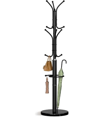 Freestanding Coat Rack With Umbrella Holder - Heavy Duty Storage Solution
