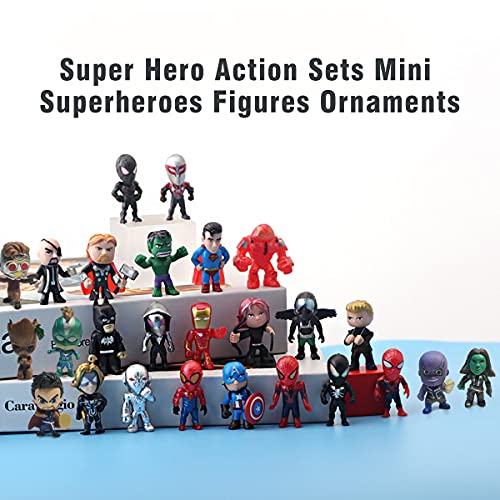 26 Pcs Mini Superheroes Figures for Boys Super Hero Action Sets Toys