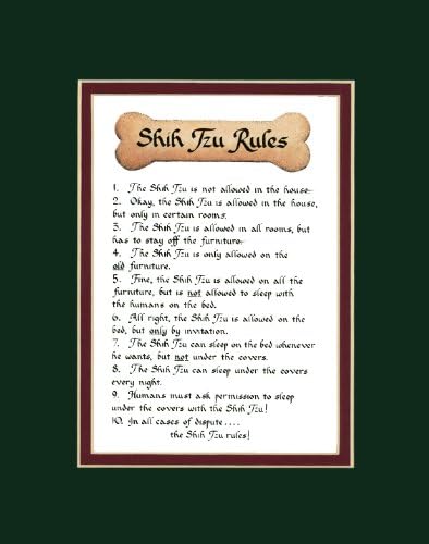 Dog Rules Shih Tzu Wall Decor Pet Saying Dog Saying