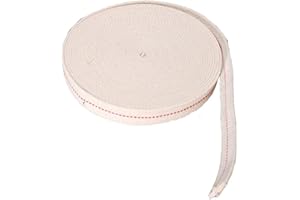 IFPPSAE 1/2" Inch Flat Cotton Oil Lamp Wick or Hurricane Lamp Oil Lamp Wicks for Oil Lamps Hurricane Lantern Kerosene Lantern and Oil Burners，Red Stitch 33ft/ Roll（T=1.3mm）