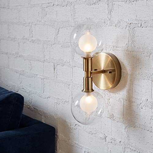 Amazon Brand Rivet MidCentury Modern Double Glass Globe Wall Sconce