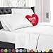 Nestl California King Sheet Set - 1800 Ultra-Soft Microfiber Cal King Bed Sheets - Double Brushed - Deep Pockets - Easy Fit - 4 Piece Set - Bed Sheets (California King, White)