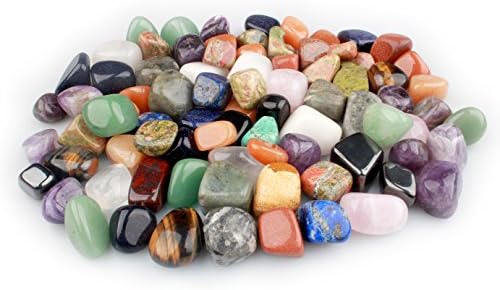 1 pound Tumbled Polished Natural Stones Assorted Mix Medium Size - 0.7" to 1" (1 Lb Bag)