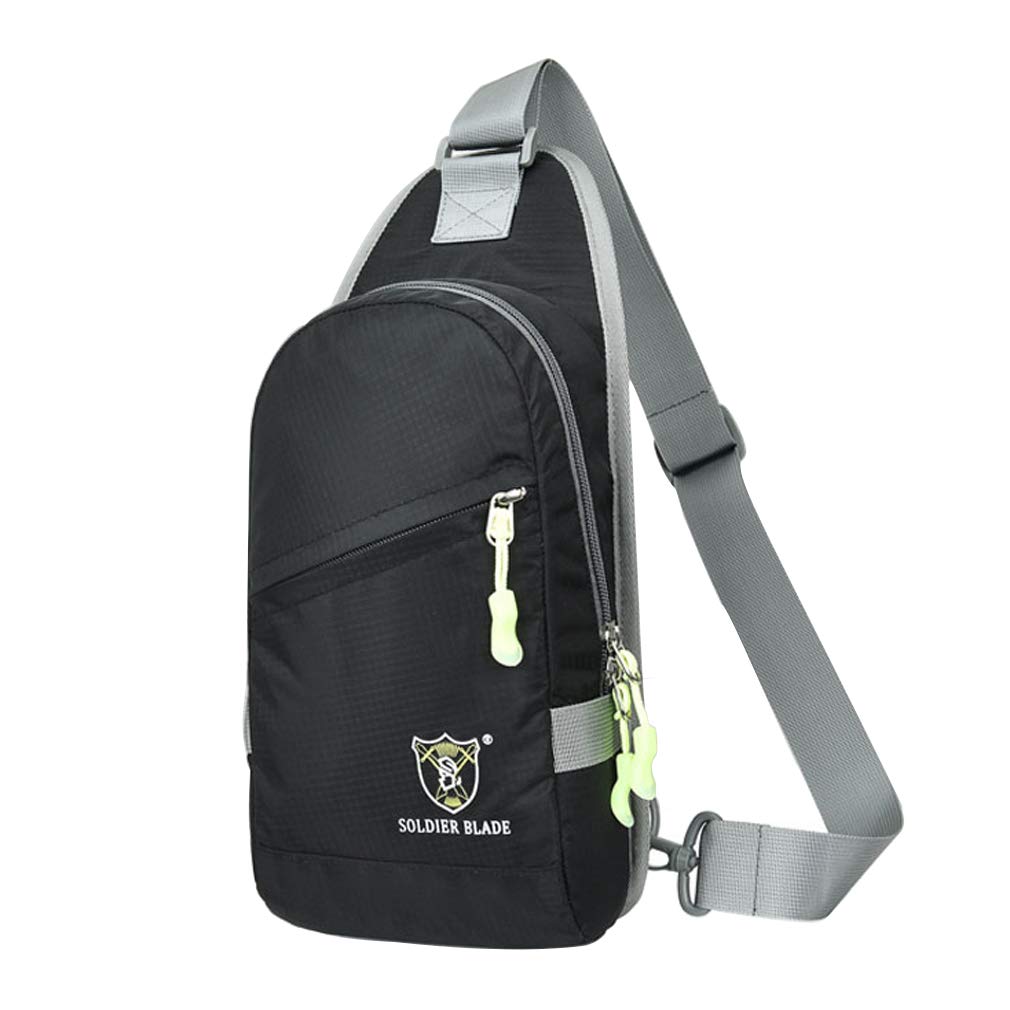 Sleeping forest Sling Bag for Men Lightweight Small Rucksack Sport Sling Backpacks Shoulder Bag for Men Women Outdoor Hiking Cross Body Bag Chest Bag Multipurpose Daypacks for Adults or Children Black