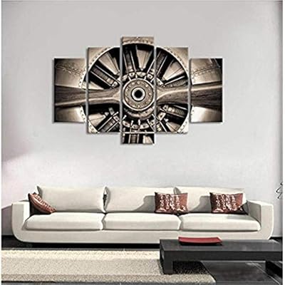 5 Panels Vintage Canvas Wall Art Turbine Plane Propeller Jet Engine Modern Home Wall Decor Canvas Painting A 20x35cmx2 20x45cmx2 20x55cmx1 Buy Online At Best Price In Uae Amazon Ae