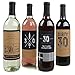 30th Milestone Birthday - Dashingly Aged to Perfection - Birthday Gift For Men - Wine Bottle Label Stickers - Set of 4