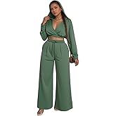 Sweat Suit Women 2 Piece Set 2025 Casual Long Sleeve V Neck Crop Hoodie Loose Wide Leg Sweatpants Fall Tracksuit
