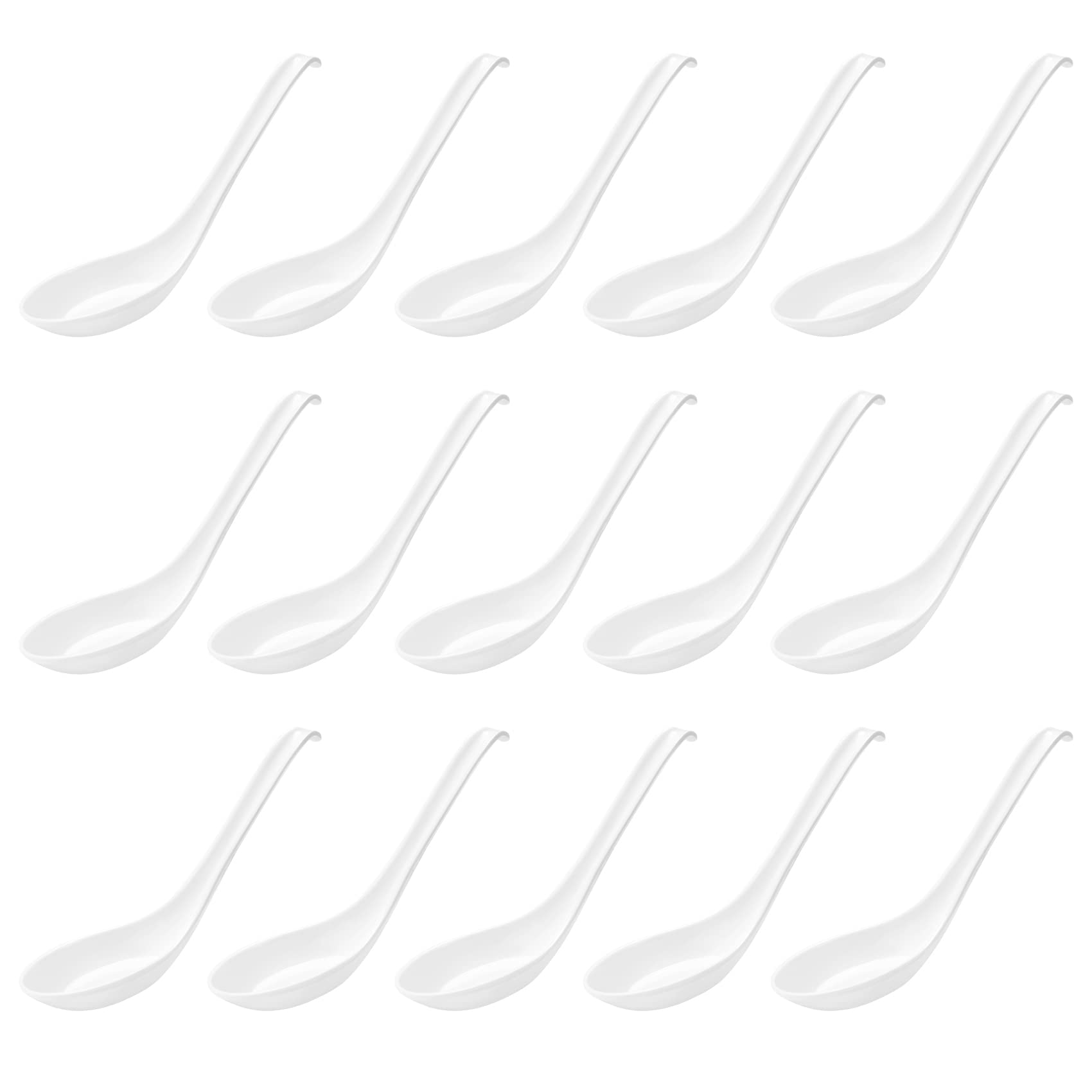 ZDSFSD Soup Spoons,15Pcs Japanese Style Spoons Rice Spoons Chinese Asian Soup Spoons with Long Handle for Restaurants