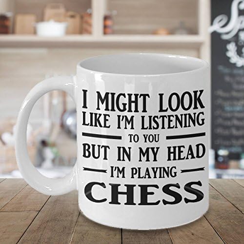 I Might Look Like I’m Listening To You Mug, Coffee Mug, Tea Mug, Ceramic Mug, Love Chess, Chess Mug, Gift for Friend, 11oz 15oz