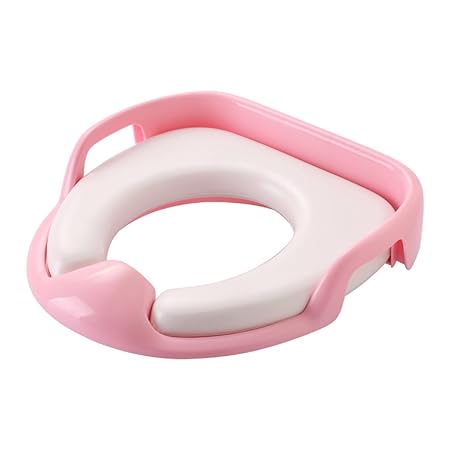SYGA Baby Toilet seat Safe Soft Training seat Potty Sitting Ring with Handles Bathroom Trainer closestool Cover (Pink)