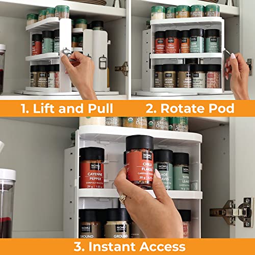 Caddy SNAP! (White Pull & Rotate Spice Rack Organizer 3 Snap