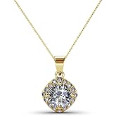 Cate & Chloe Celeste 18k White Gold Pendant Necklace with Simulated Diamond Crystals, Hypoallergenic Jewelry for Women, Gift for Her