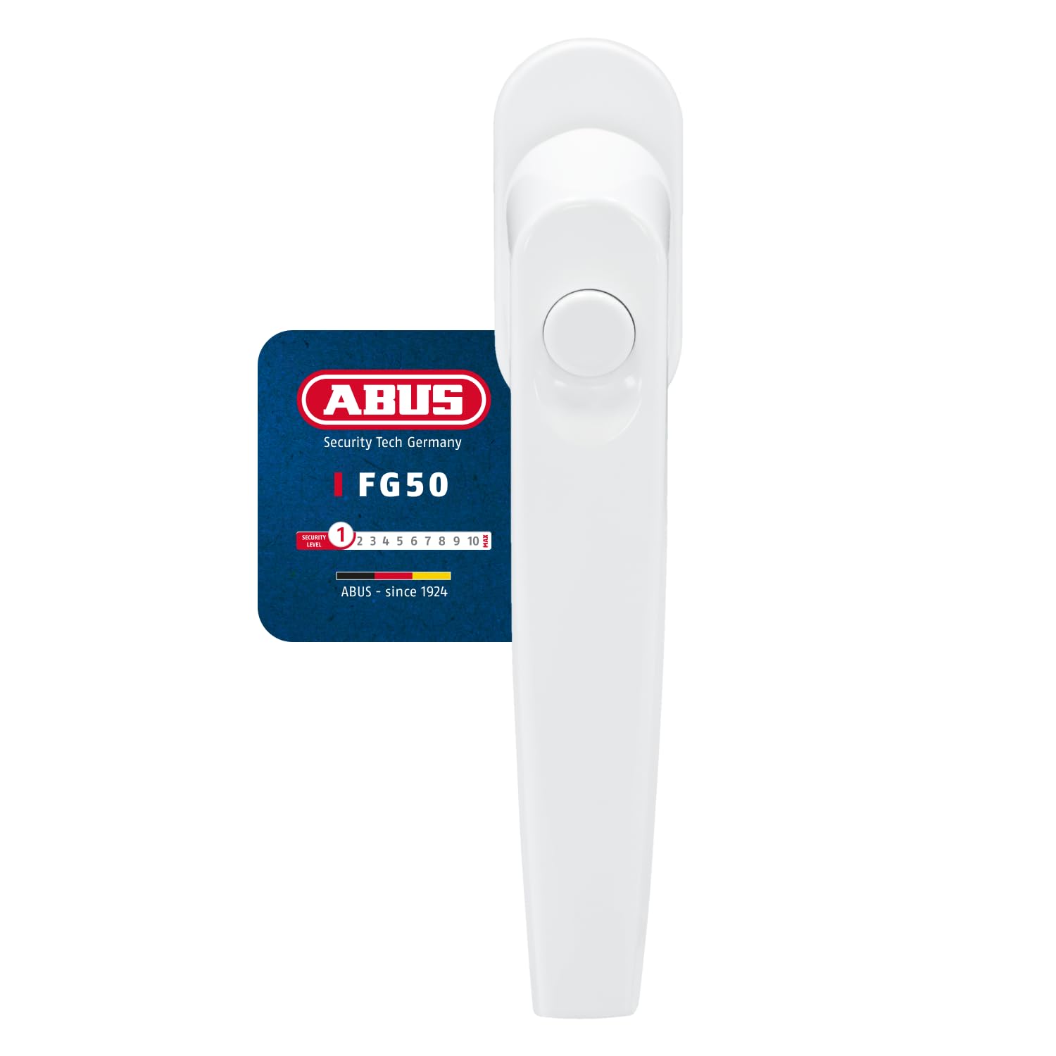 ABUS Window Handle FG50 - Window Lock with Lockable Push Button - ABUS Security Level 1 - 78773 - White