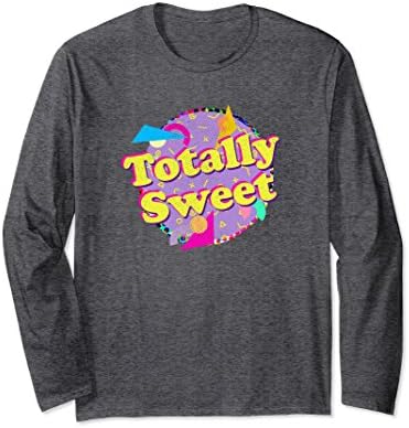 Unisex Totally Sweet Retro Vintage Style 90s Long Sleeve T Shirt 2XL Dark Heather