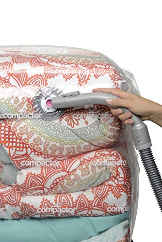 Compactor Space Saver Vacuum Storage Solution Vacuum Bag to Protect Clothes, Pillows, Duvets, Comforters, Blankets (XXL (26"x20"x11"), Classic White)