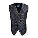 EGC1B08B-XL Dim Grey Black Patterned Romance For Wedding Waistcoat Woven Microfiber Wedding Mens Vest X-Large Vest By Epoint