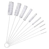 eBoot 10 Pieces Nylon Tube Brush Pipe Cleaning Brushes, White