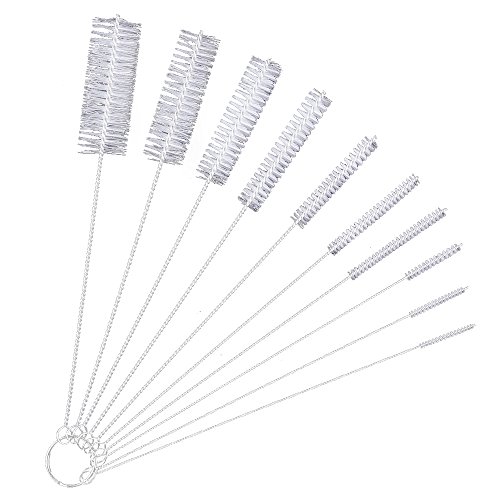 eBoot 10 Pieces Nylon Tube Brush Pipe Cleaning Brushes, White