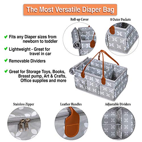 2 Diaper+Caddy+Organizer+Zip+Top+Moteph