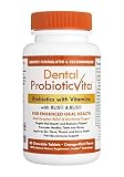 Dental Health Probiotics with Vitamins - Fights Bad Breath, Plaque & Dry Mouth - BLIS K12 M18 Strains - Dentist Recommended Sugar Free Chewable Supplement