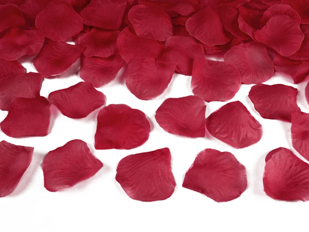 PLRD100-082 - 100 Rosenblätter aus Stoff rot bordeaux dunkelrot Hochzeit Streublumen Blumenkinder Rosenblüten Tischdeko